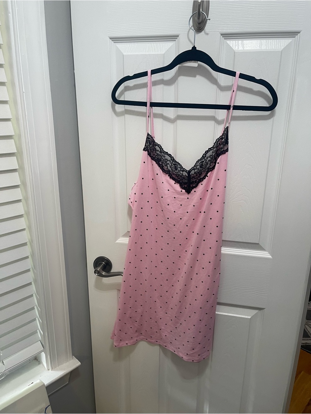 Pink Polka-Dot Lace-Trim Slip Chemise - Picture 6 of 10